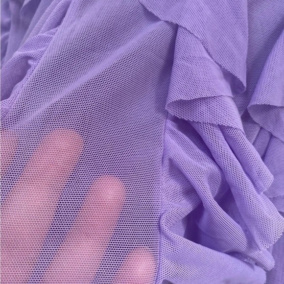 VICTORIA'S SECRET Mesh Lace  Ruffle Lilac Purple Negligee Women's Sz Small - Picture 5 of 9